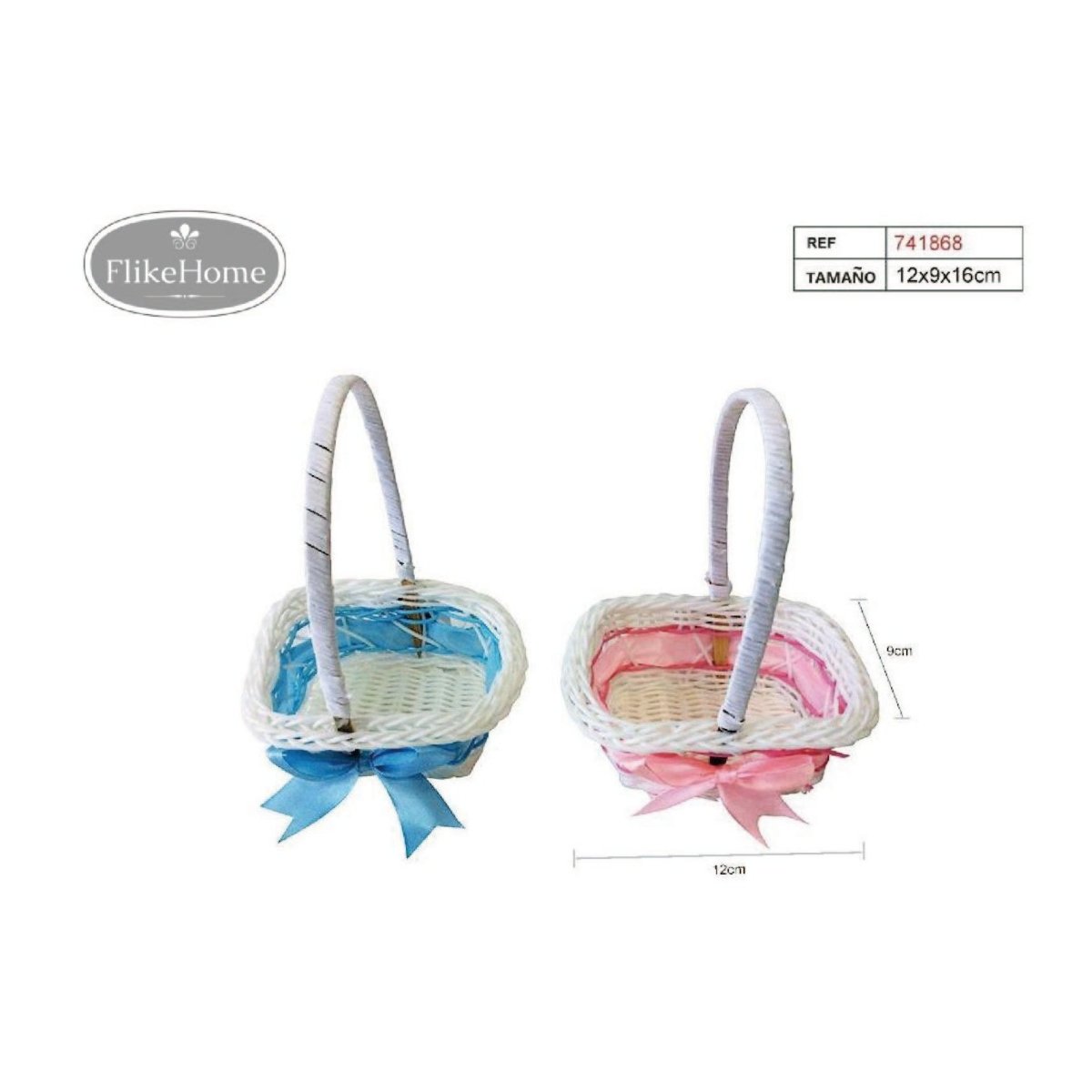 Flikehome - Cesta de ratán sintético 16x12x9cm - Pack 24 Unidades