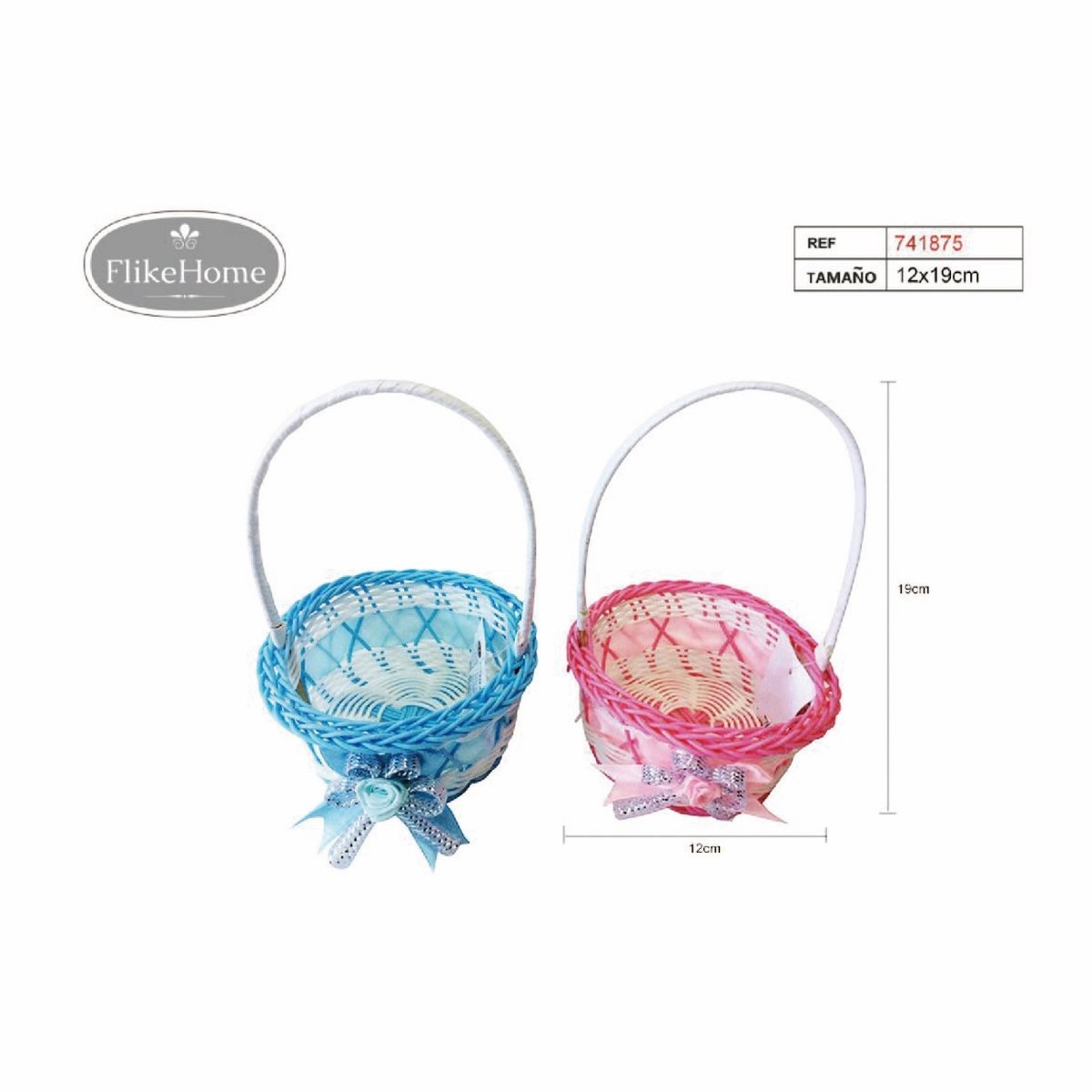 Flikehome - Cesta de ratán sintético 19x12cm - Pack 24 Unidades