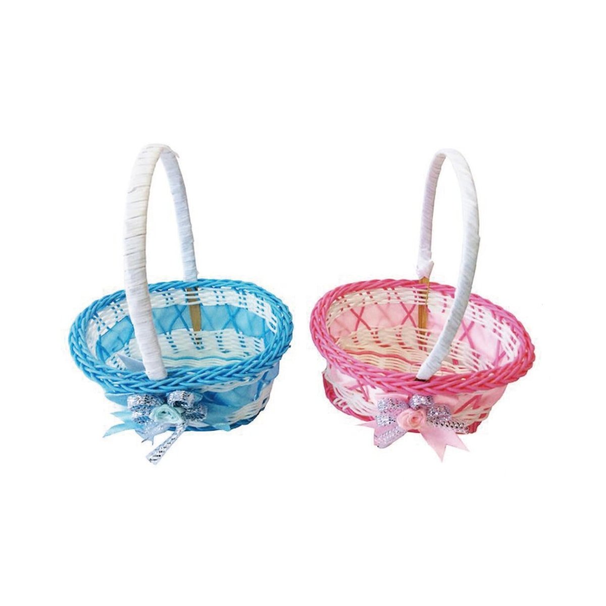 Flikehome - Cesta de ratán sintético 19x14x11cm - Pack 24 Unidades - FlikeHome - Detalles de Bautizo/Baby Shower - 741882X24 - Detalles de Bautizo/Baby Shower - 