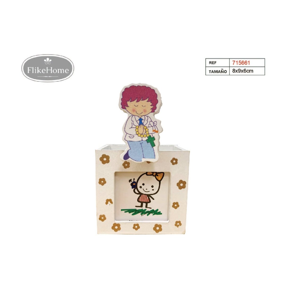 Flikehome - Cubilete Portalápices/Portafoto 13x8x6cm - Pack 30 Unidades - FlikeHome - Detalles de Comunión - 715661X30 - Detalles de Comunión - 
