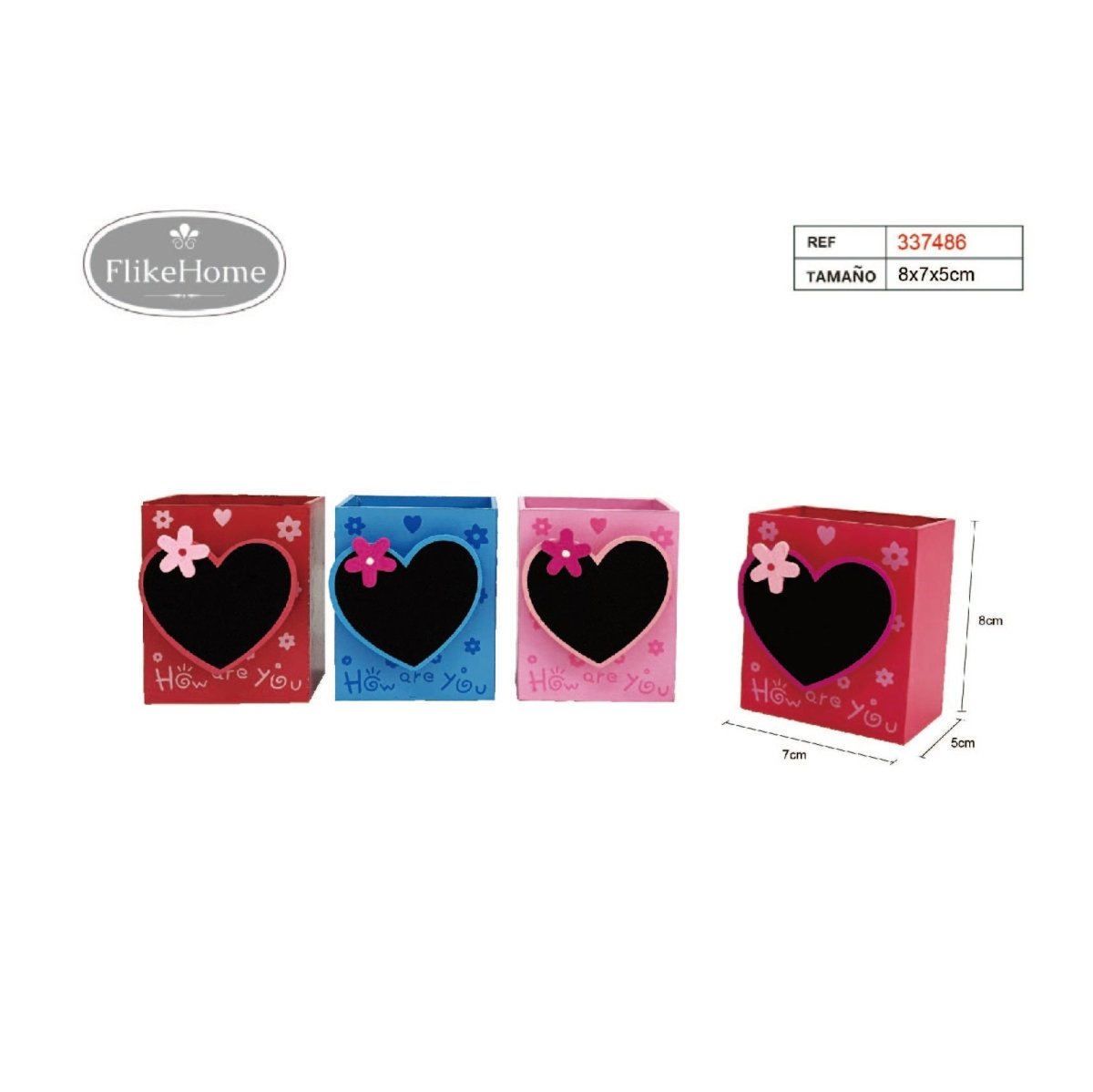 Flikehome - Cubilete Portalápices/Portafoto 8x7.5x5cm - Pack 24 Unidades - FlikeHome - Detalles de Comunión - 337486X24 - Detalles de Comunión - 