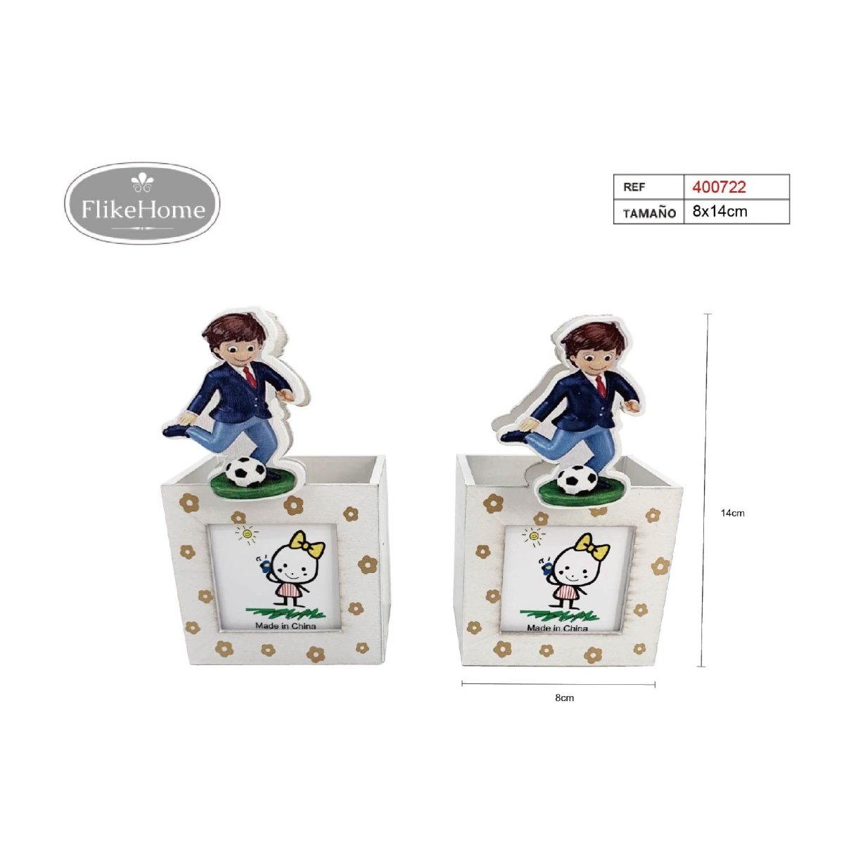 Flikehome - Cubilete Portalápices/Portafoto Comunión 12x8cm - Pack 24 Unidades