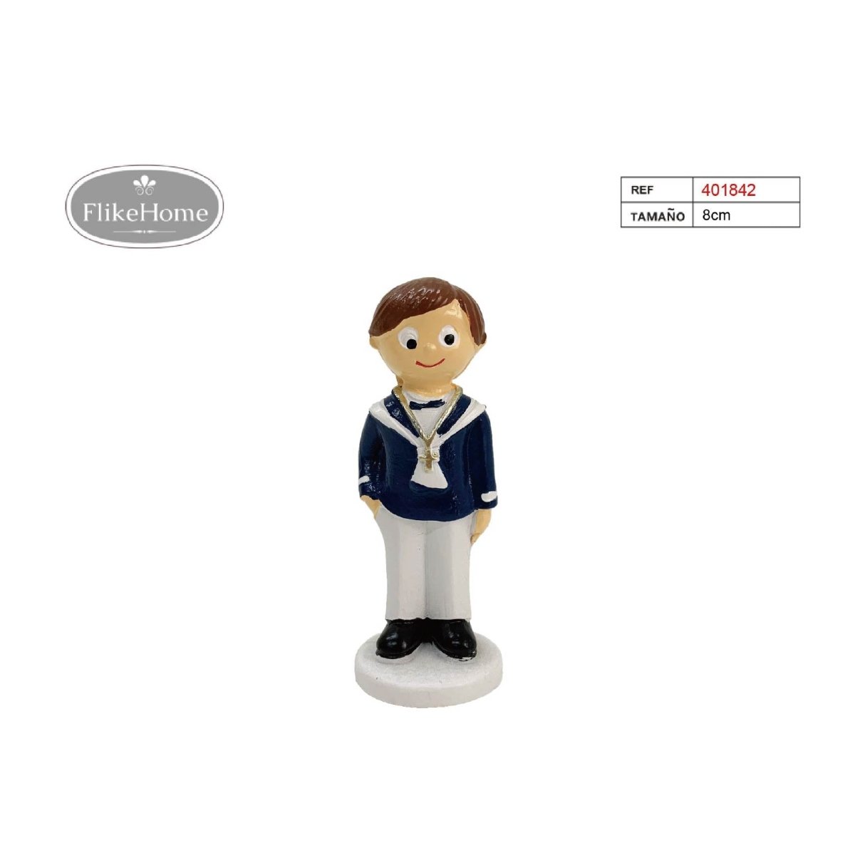 Flikehome - Figura de resina Comunión 8cm - Pack 12 Unidades - FlikeHome - Detalles de Comunión - 401842X12 - Detalles de Comunión - 