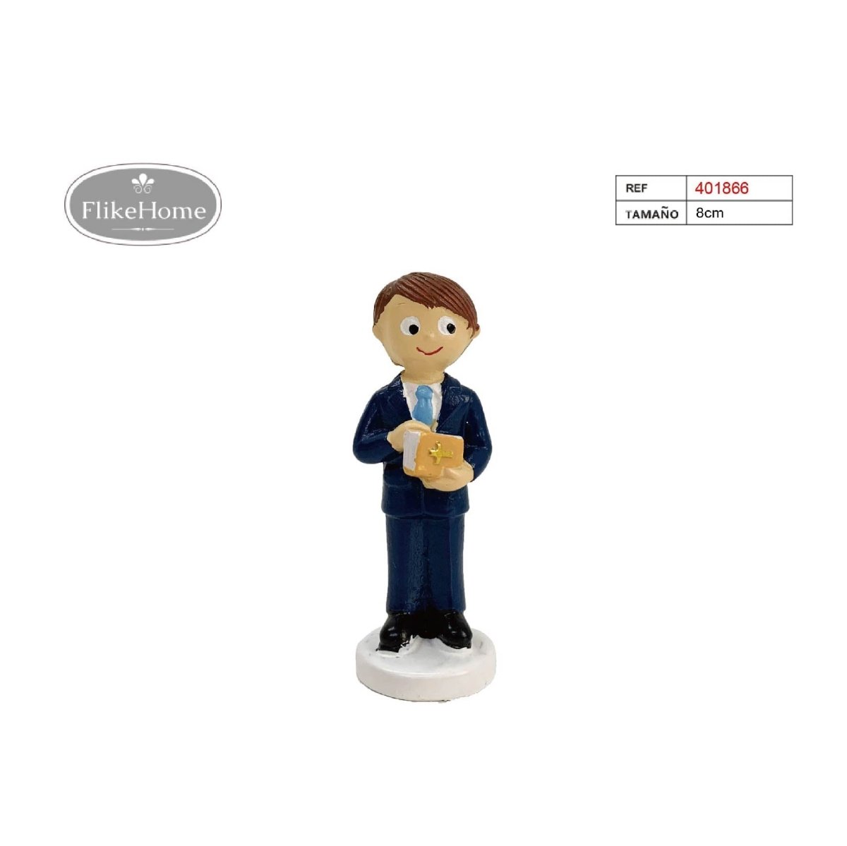 Flikehome - Figura de resina Comunión 8cm - Pack 12 Unidades - FlikeHome - Detalles de Comunión - 401866X12 - Detalles de Comunión - 