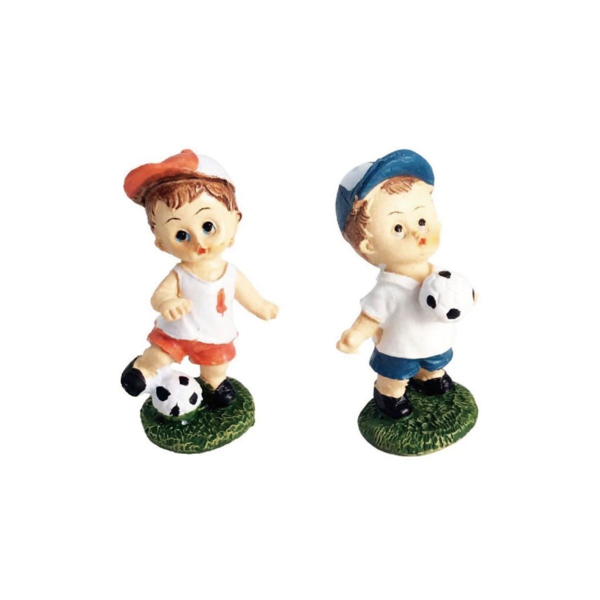 Flikehome - Figura resina niño con Balón 7cm - Pack 12 Unidades - FlikeHome - Detalles de Comunión - 772350X12 - Detalles de Comunión - 