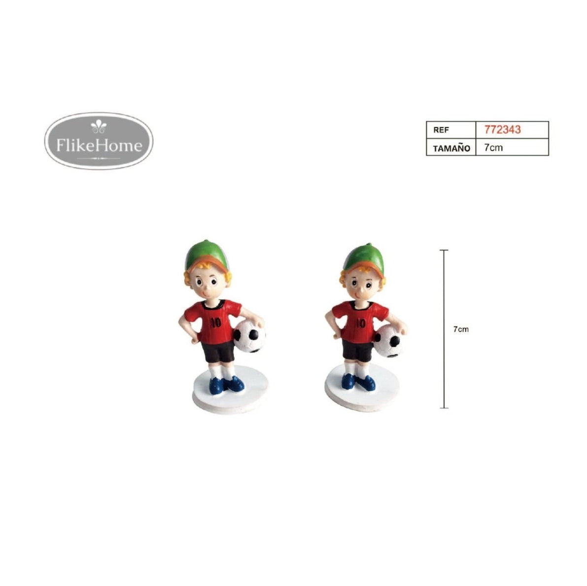 Flikehome - Figura resina niño con Balón 9cm - Pack 12 Unidades