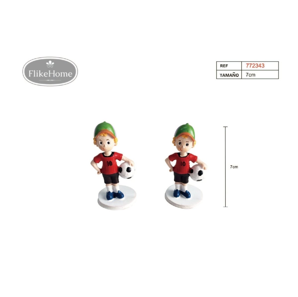 Flikehome - Figura resina niño con Balón 9cm - Pack 12 Unidades - FlikeHome - Detalles de Comunión - 772343X12 - Detalles de Comunión - 