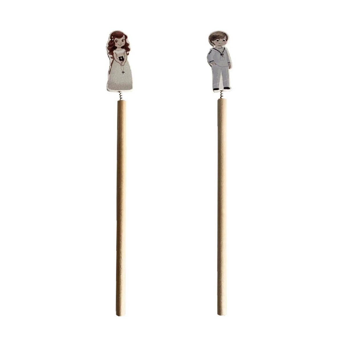 Flikehome - Lápices Comunión 17cm 2pcs. - Pack 12 Blisters - FlikeHome - Detalles de Comunión - 442173X12 - Detalles de Comunión - 