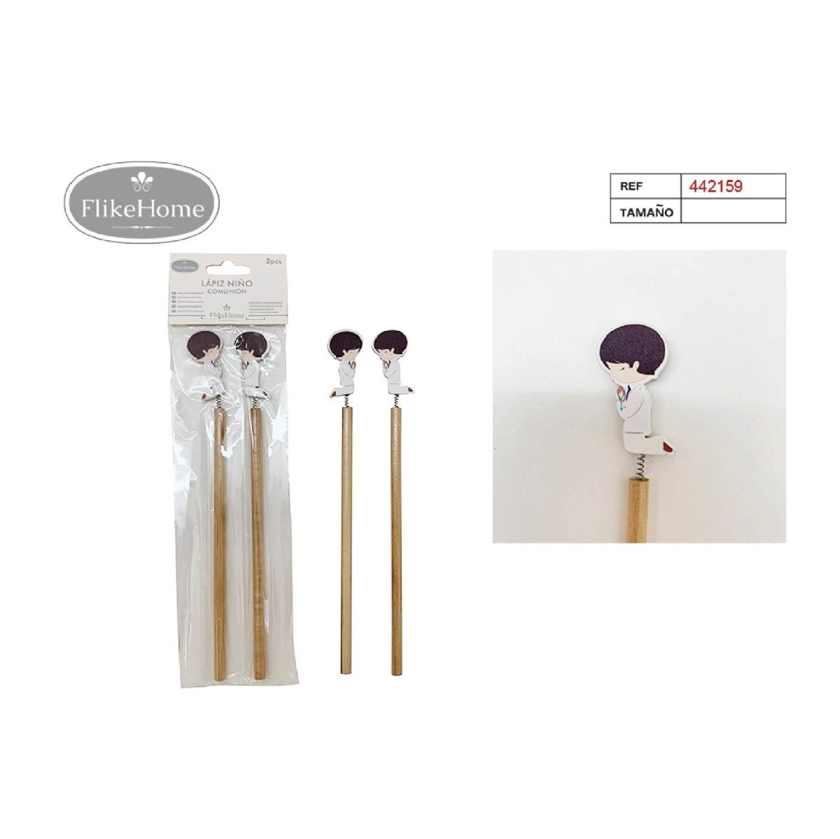 Flikehome - Lápices Comunión 17cm 2pcs. - Pack 12 Blisters