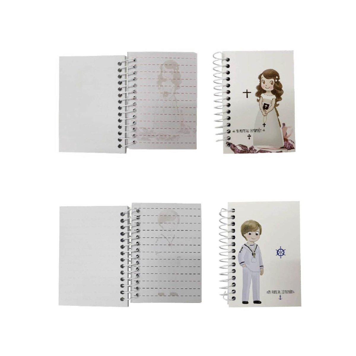 Flikehome - Libreta de Comunión 10x7cm - Pack 24 Unidades - FlikeHome - Detalles de Comunión - 393116X24 - Detalles de Comunión - 