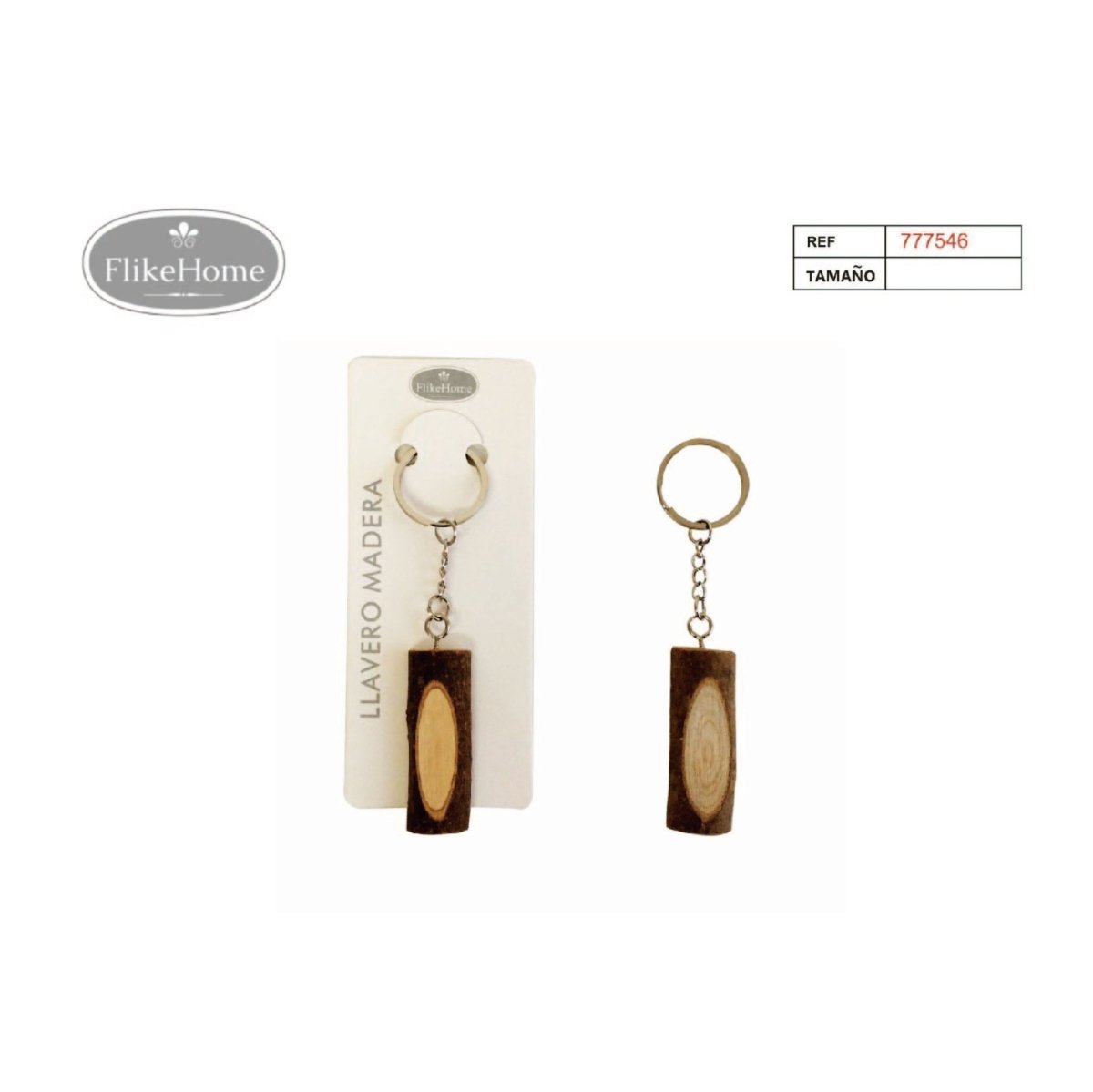 Flikehome - Llavero de madera natural - Pack 12 Unidades - FlikeHome - Detalles de Boda - 777546X12 - Detalles de Bautizo/Baby Shower - Detalles de Boda - Detalles de Comunión