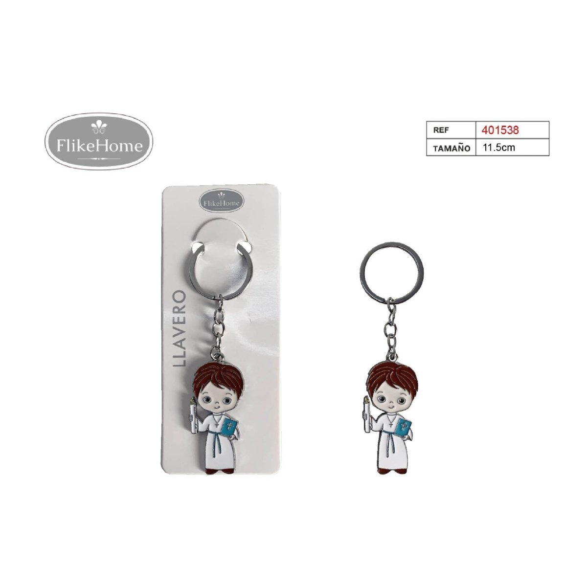 Flikehome - Llavero de metal Comunión 11.5cm - Pack 12 Unidades