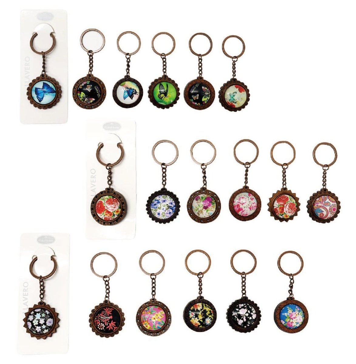 Flikehome - Llavero de metal Mariposas 10cm - Pack 12 Unidades - FlikeHome - Detalles de Comunión - 307298X12 - Detalles de Comunión - 
