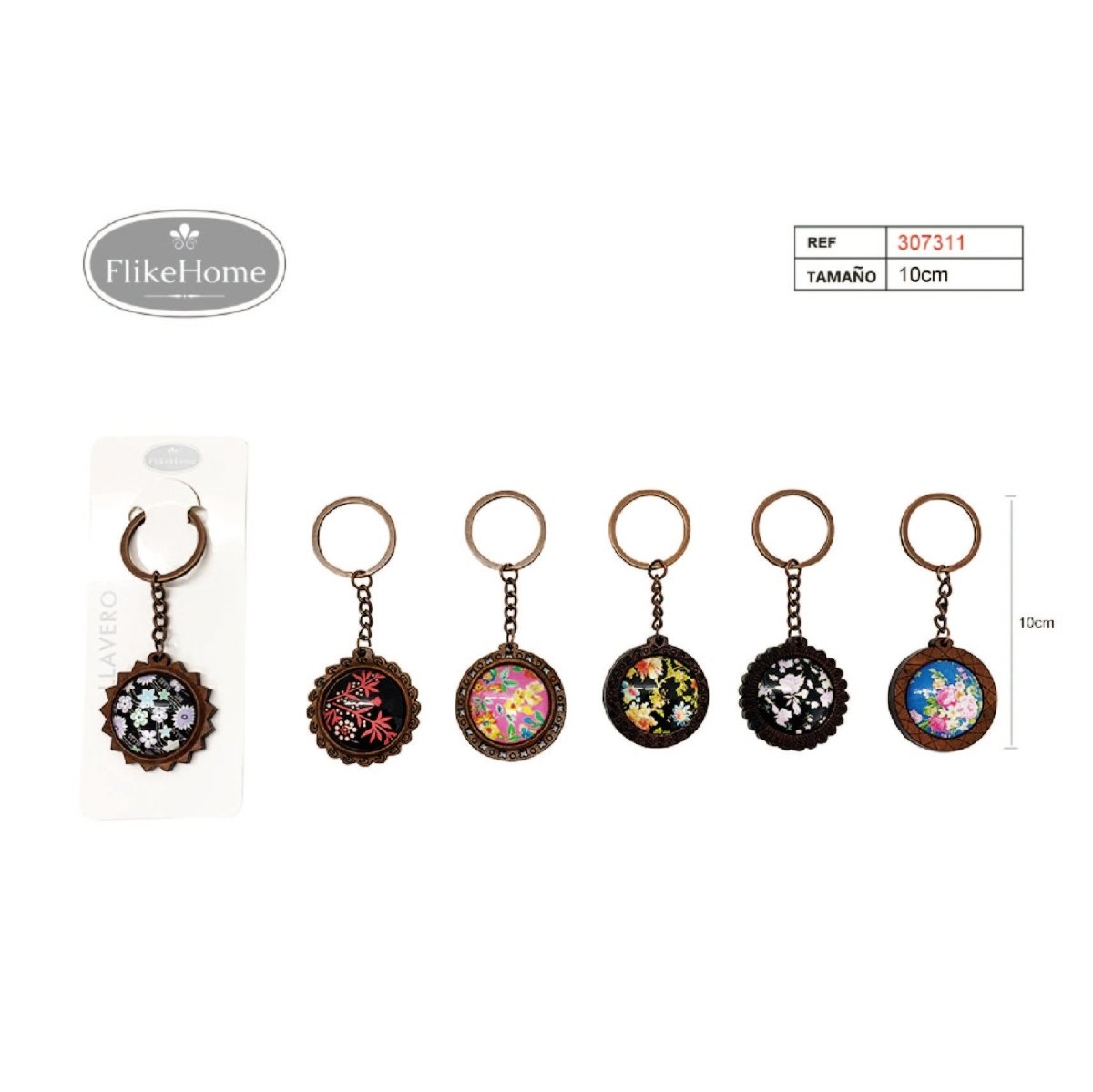 Flikehome - Llavero de metal Mariposas 10cm - Pack 12 Unidades - FlikeHome - Detalles de Comunión - 307311X12 - Detalles de Comunión - 