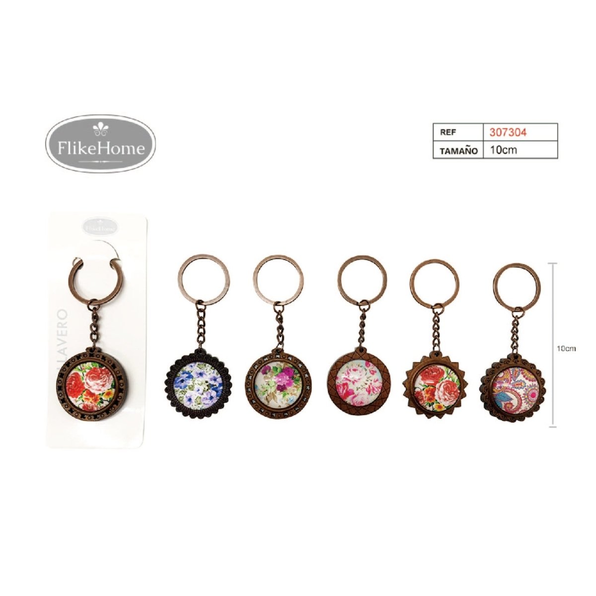Flikehome - Llavero de metal Mariposas 10cm - Pack 12 Unidades - FlikeHome - Detalles de Comunión - 307304X12 - Detalles de Comunión - 