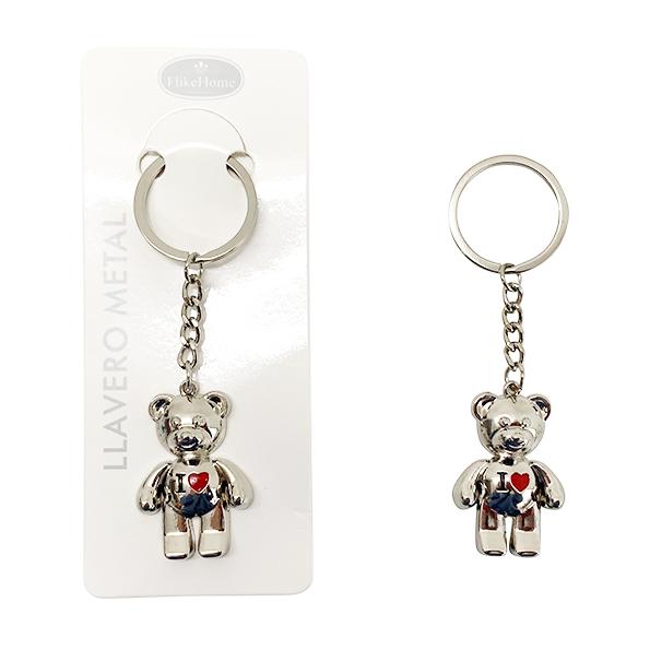 Flikehome - Llavero de metal Oso 10cm - Pack 12 Unidades - FlikeHome - Detalles de Comunión - 307281X12 - Detalles de Bautizo/Baby Shower - Detalles de Boda - Detalles de Comunión