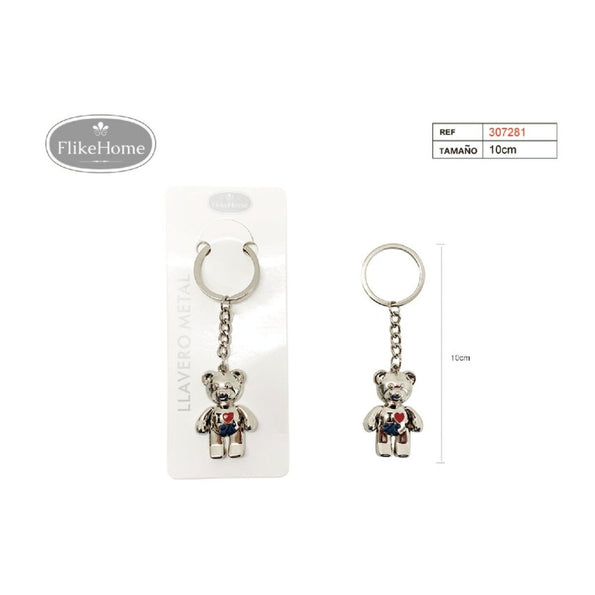 Flikehome - Llavero de metal Oso 10cm - Pack 12 Unidades