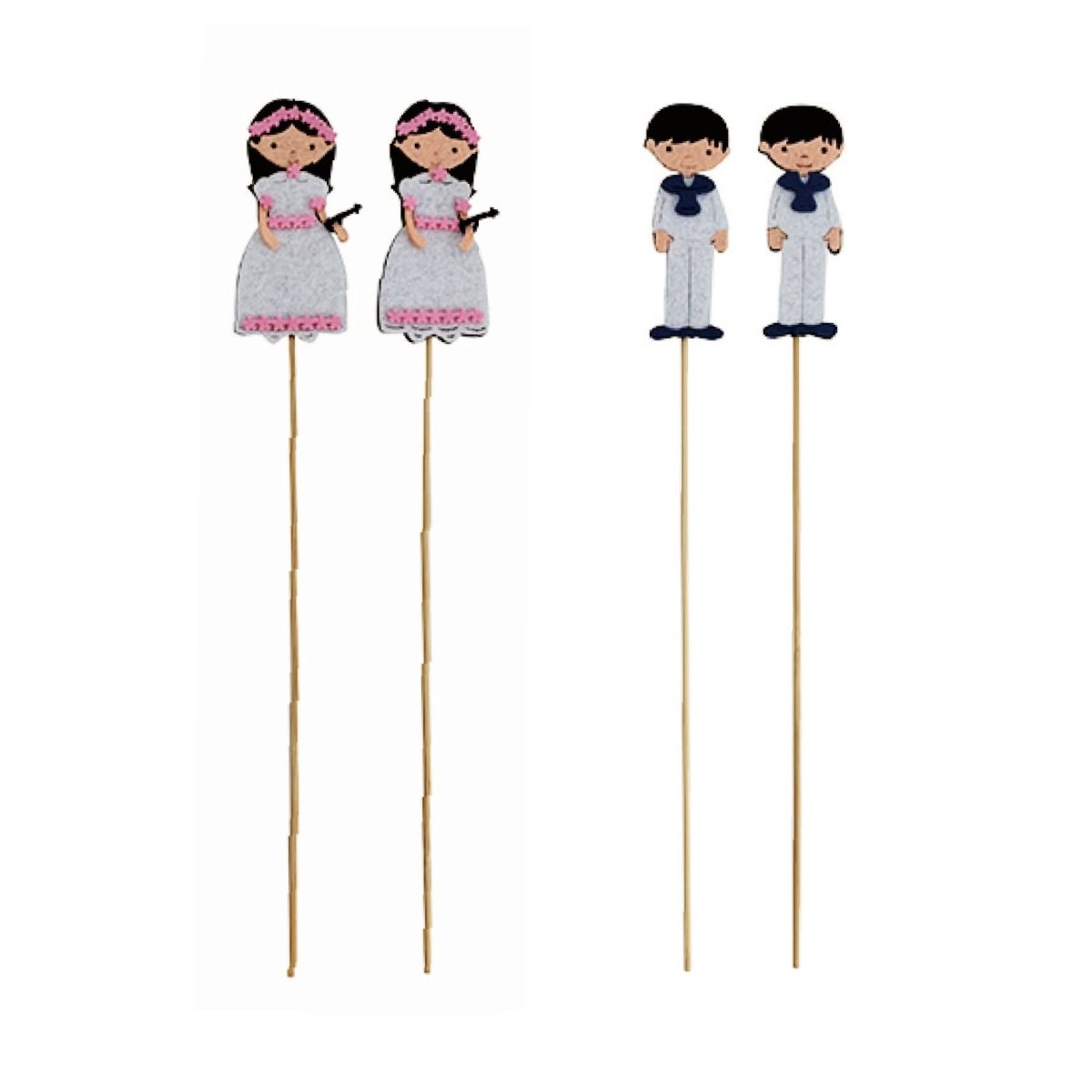 Flikehome - Pinchos de brocheta de chuches Comunión 2pcs. 28cm - Pack 12 Blisters - FlikeHome - Detalles de Comunión - 309506X12 - Detalles de Comunión - 