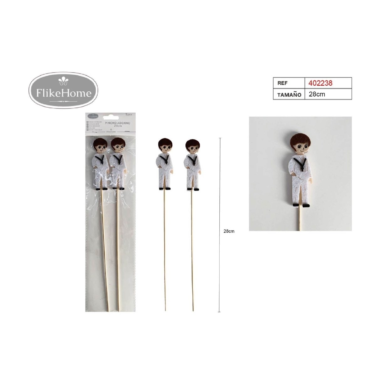 Flikehome - Pinchos de brocheta de chuches Comunión 2pcs. - Pack 12 Blisters