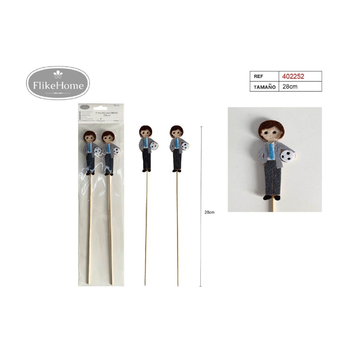 Flikehome - Pinchos de brocheta de chuches Comunión 2pcs. - Pack 12 Blisters - FlikeHome - Detalles de Comunión - 402252X12 - Detalles de Comunión - 