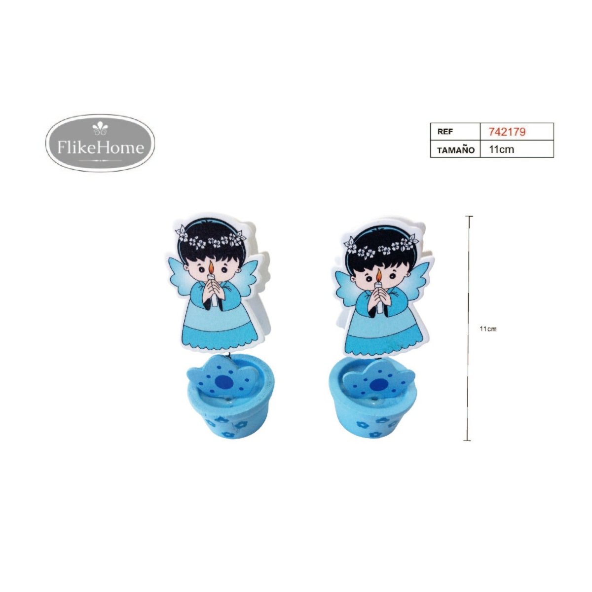 Flikehome - Pinza de madera Portafotos Comunión 11cm - Pack 12 Unidades