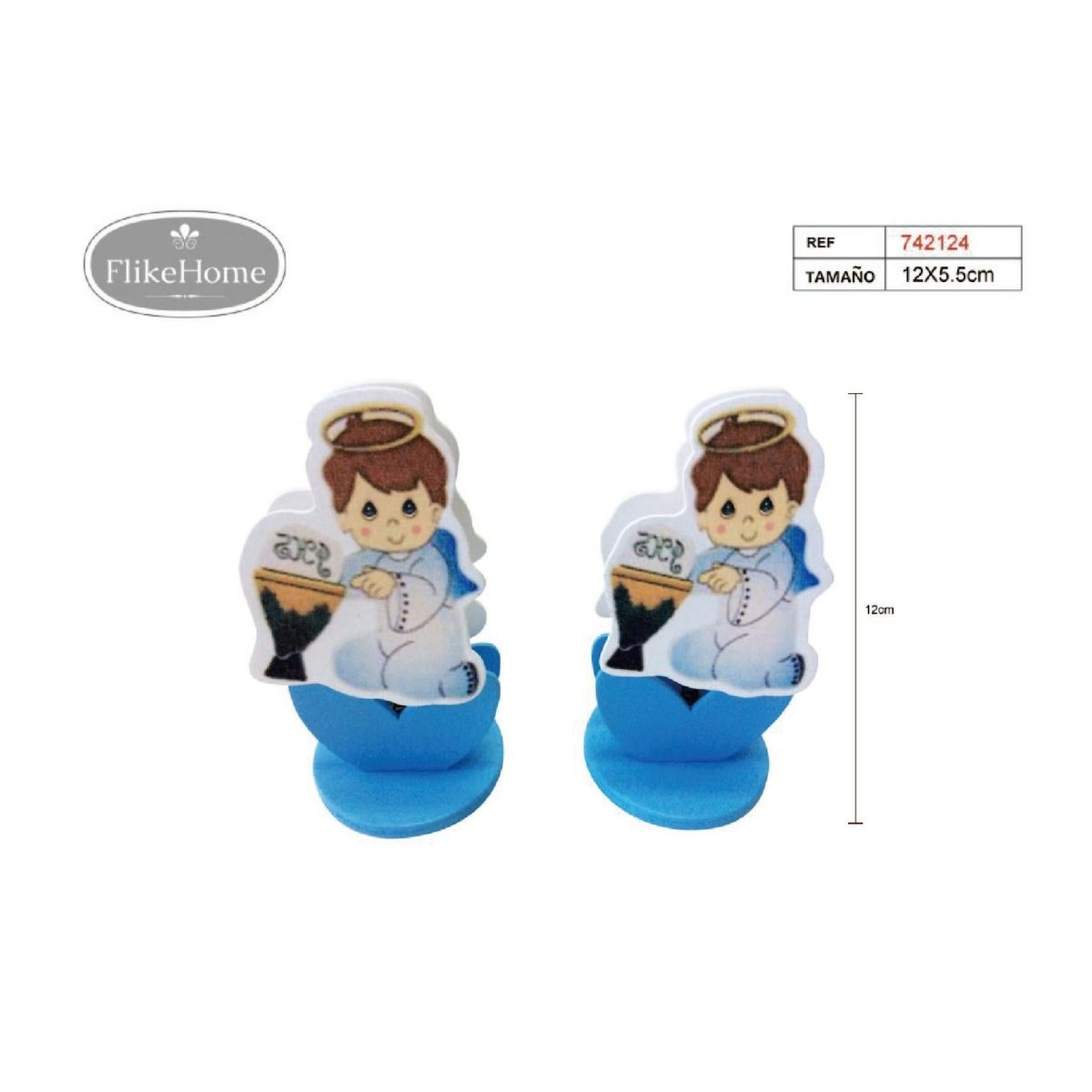 Flikehome - Pinza de madera Portafotos Comunión 12x5.5cm - Pack 12 Unidades