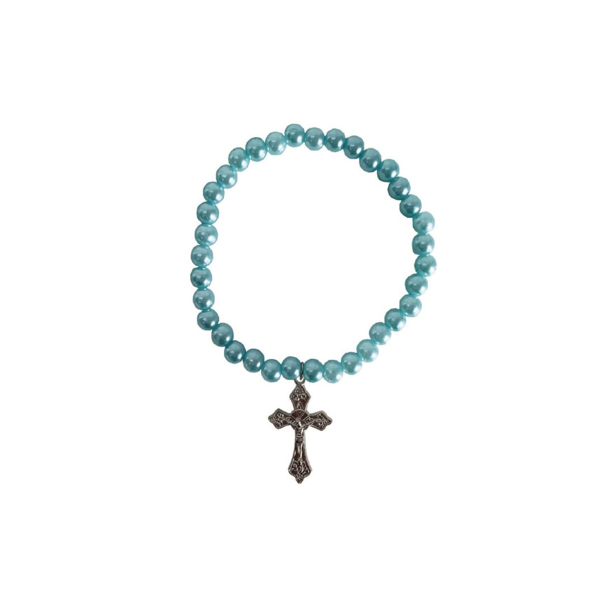 Flikehome - Pulsera de perlas sintéticas azul Comunión 8mm - Pack 12 Unidades - FlikeHome - Detalles de Comunión - 774965X12 - Detalles de Bautizo/Baby Shower - Detalles de Comunión - 