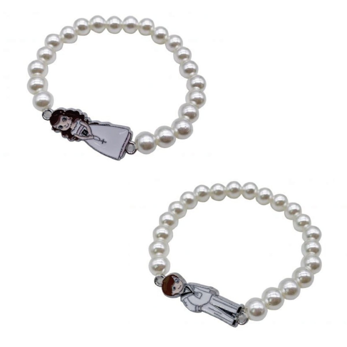 Flikehome - Pulsera de perlas sintéticas Comunión 6.5cm - Pack 12 Unidades - FlikeHome - Detalles de Comunión - 312377X12 - Detalles de Comunión - 