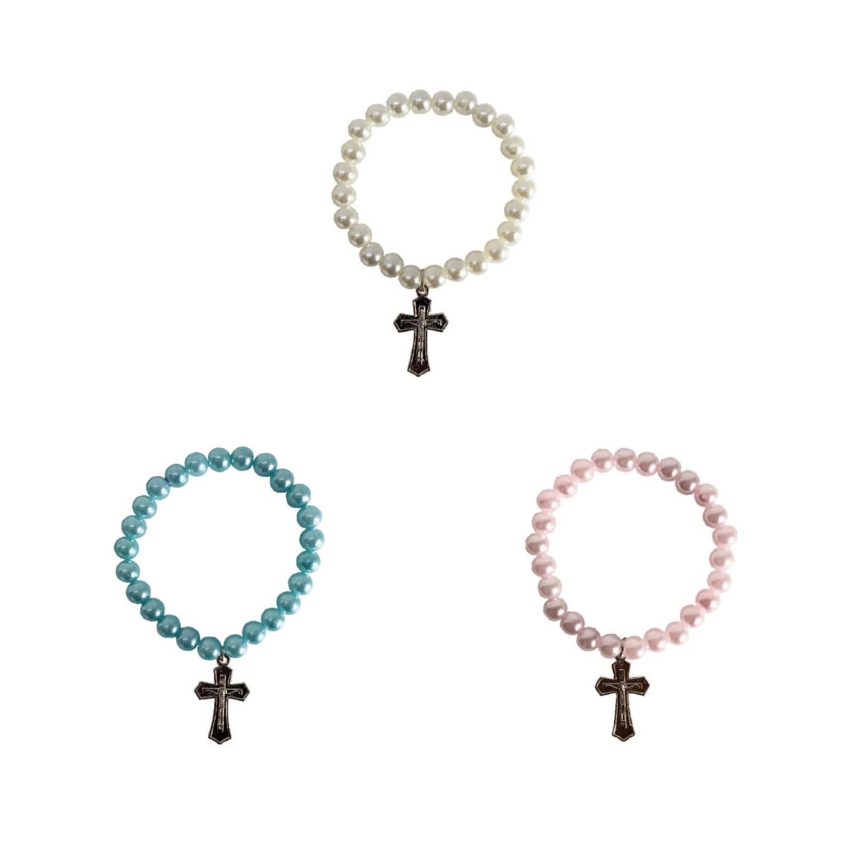 Flikehome - Pulsera de perlas sintéticas Comunión 8mm - Pack 12 Unidades - FlikeHome - Detalles de Comunión - 774989X12 - Detalles de Bautizo/Baby Shower - Detalles de Comunión - 