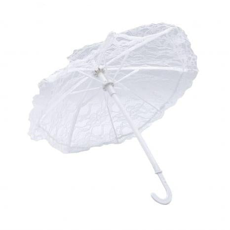 Flikehome - Sombrilla de encaje blanco para Eventos 25cm - Pack 12 Unidades - FlikeHome - Detalles de Comunión - 316344X12 - Detalles de Comunión - 