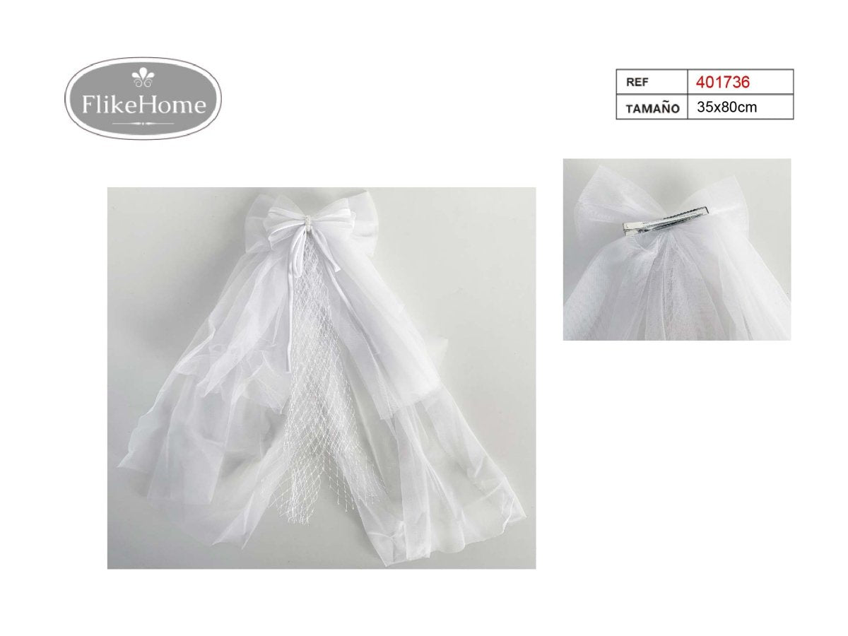 Flikehome - Velo con Flores para fiestas y eventos - Pack 12 Unidades - FlikeHome - Detalles de Comunión - 401736X12 - Detalles de Comunión - 