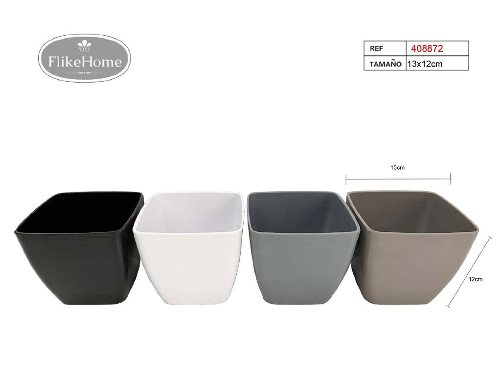 Macetero Cuadrado PVC (VARIOS TAMAÑOS DISPONIBLES) - Pack 12 Uds. - FlikeHome - Cubo Maceta PVC - 408872X12 - Cubo Maceta PVC - Cubo PVC - Maceta PVC