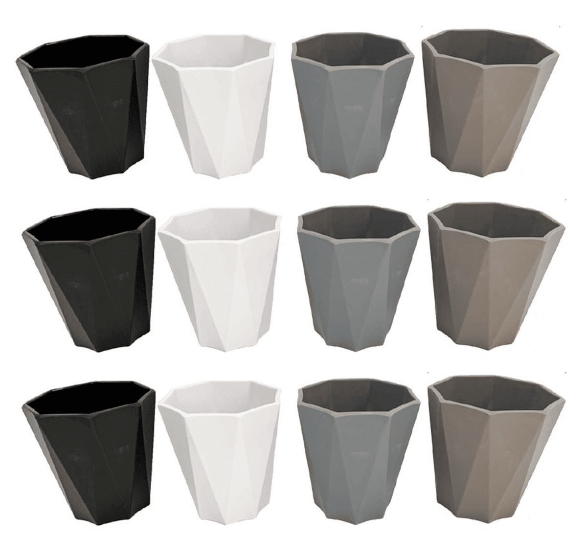 Macetero Decor. PVC (2 TAMAÑOS DISPONIBLES) - Pack 12 Uds. - FlikeHome - Cubo Maceta PVC - 408643X12 - Cubo Maceta PVC - Cubo PVC - Maceta PVC