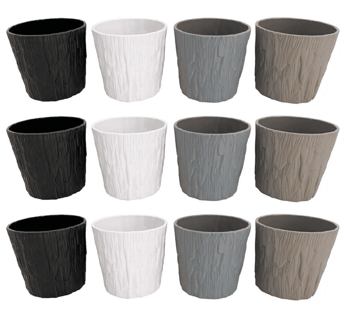 Macetero Decor. PVC (2 TAMAÑOS DISPONIBLES) - Pack 12 Uds. - FlikeHome - Cubo Maceta PVC - 408667X12 - Cubo Maceta PVC - Cubo PVC - Maceta PVC