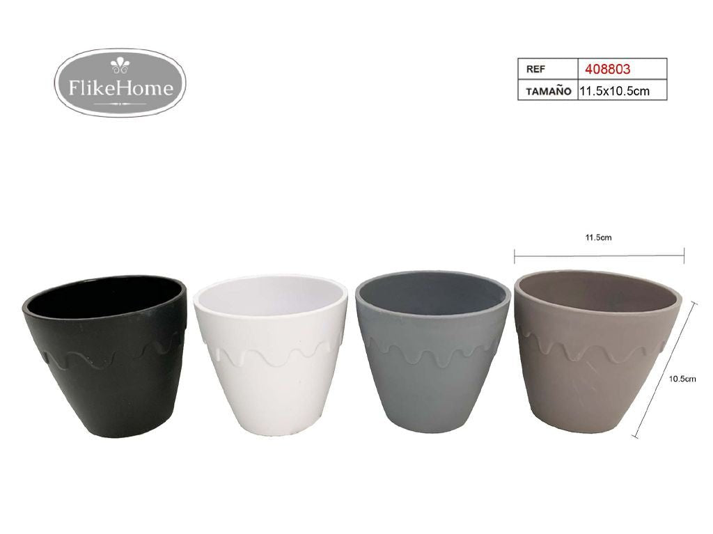 Macetero Decor. PVC (2 TAMAÑOS DISPONIBLES) - Pack 12 Uds. - FlikeHome - Cubo Maceta PVC - 408803X12 - Cubo Maceta PVC - Cubo PVC - Maceta PVC