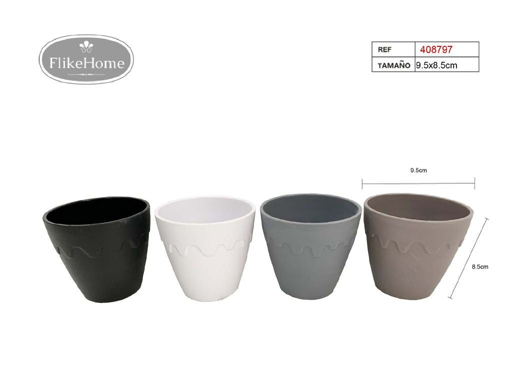 Macetero Decor. PVC (2 TAMAÑOS DISPONIBLES) - Pack 12 Uds. - FlikeHome - Cubo Maceta PVC - 408797X12 - Cubo Maceta PVC - Cubo PVC - Maceta PVC