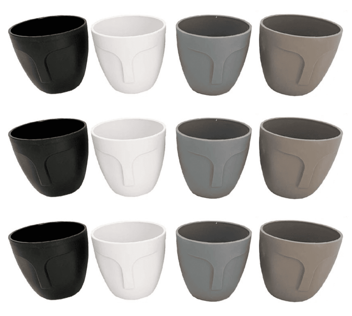 Macetero Decor. PVC (2 TAMAÑOS DISPONIBLES) - Pack 12 Uds. - FlikeHome - Cubo Maceta PVC - 408568X12 - Cubo Maceta PVC - Cubo PVC - Maceta PVC