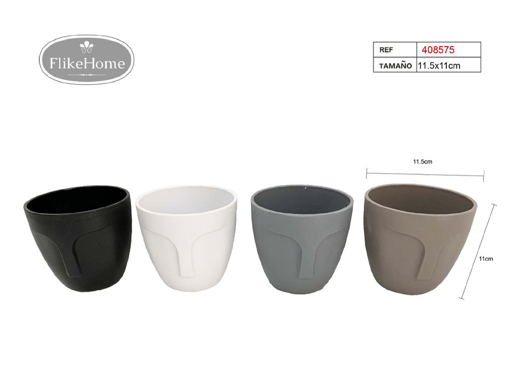 Macetero Decor. PVC (2 TAMAÑOS DISPONIBLES) - Pack 12 Uds. - FlikeHome - Cubo Maceta PVC - 408575X12 - Cubo Maceta PVC - Cubo PVC - Maceta PVC