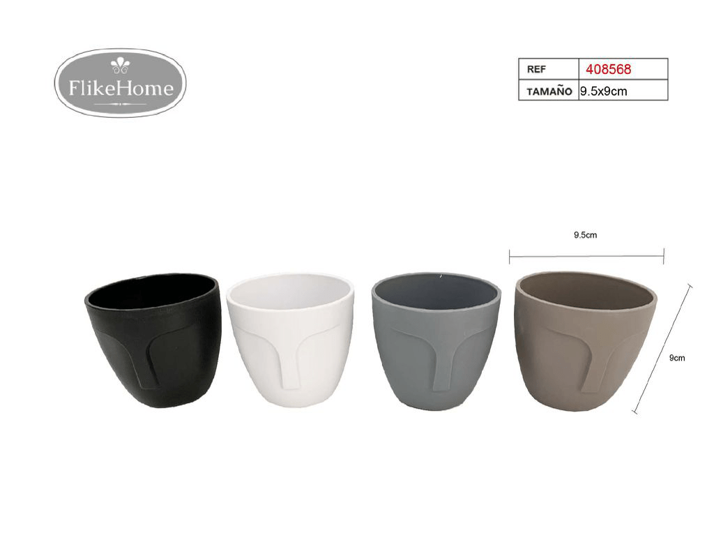 Macetero Decor. PVC (2 TAMAÑOS DISPONIBLES) - Pack 12 Uds. - FlikeHome - Cubo Maceta PVC - 408568X12 - Cubo Maceta PVC - Cubo PVC - Maceta PVC