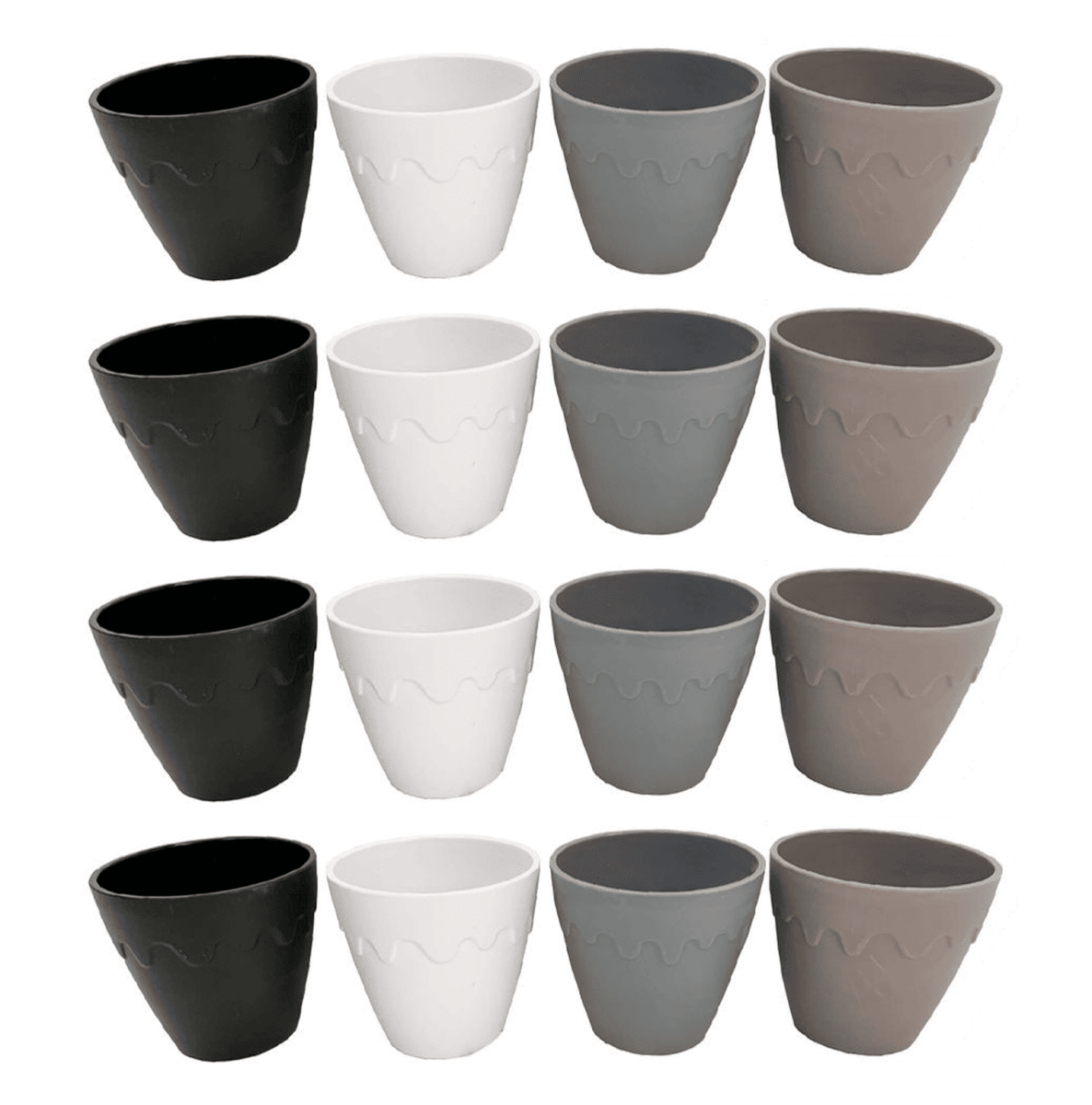 Macetero Decor. PVC (2 TAMAÑOS DISPONIBLES) - Pack 12 Uds. - FlikeHome - Cubo Maceta PVC - 408797X12 - Cubo Maceta PVC - Cubo PVC - Maceta PVC