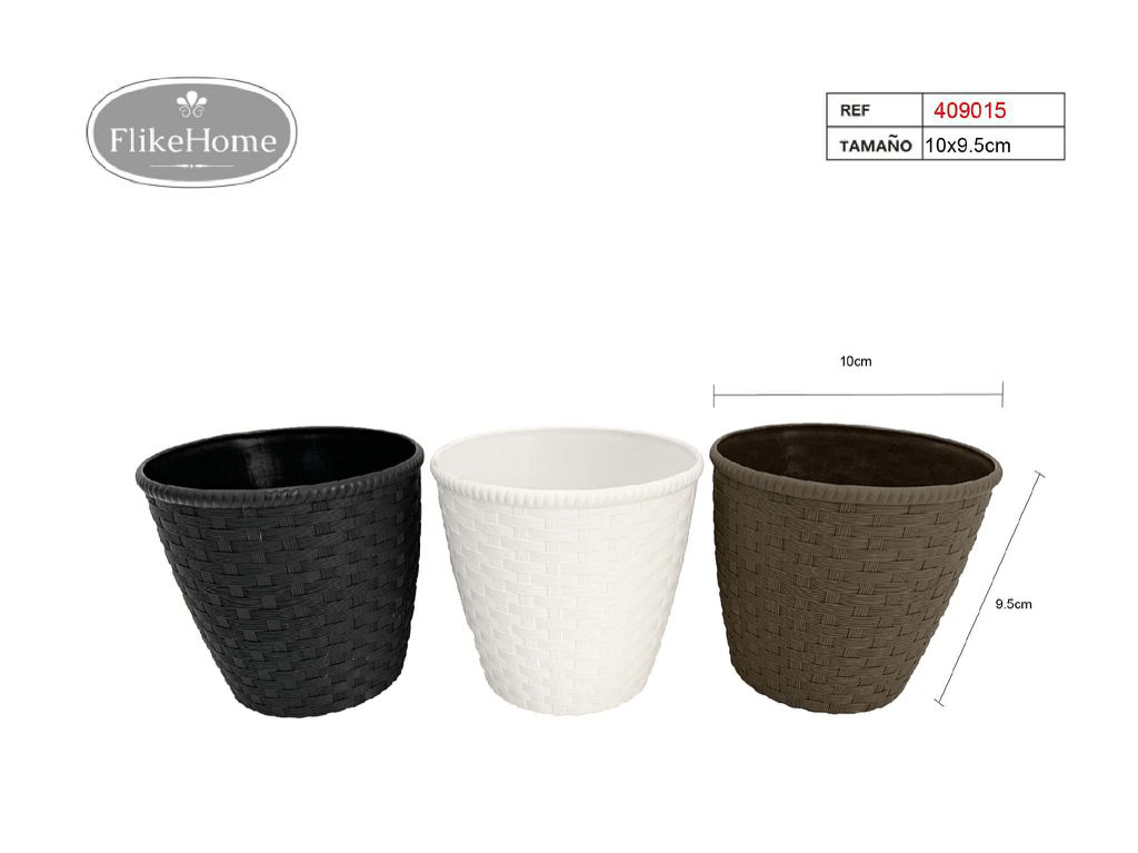 Macetero Decor. PVC (VARIOS TAMAÑOS DISPONIBLES) - Pack 12 Uds. - FlikeHome - Cubo Maceta PVC - 409015X12 - Cubo Maceta PVC - 