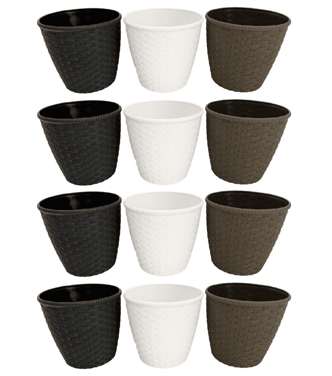 Macetero Decor. PVC (VARIOS TAMAÑOS DISPONIBLES) - Pack 12 Uds. - FlikeHome - Cubo Maceta PVC - 409015X12 - Cubo Maceta PVC - 