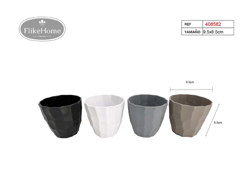 Macetero Decor. PVC (VARIOS TAMAÑOS DISPONIBLES) - Pack 12 Uds. - FlikeHome - Cubo Maceta PVC - 408582X12 - Cubo Maceta PVC - Cubo PVC - Maceta PVC