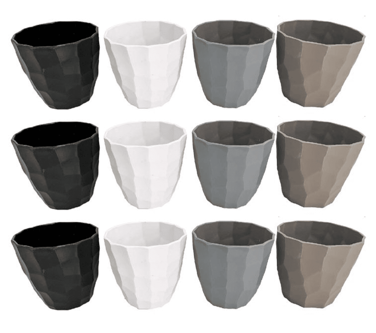 Macetero Decor. PVC (VARIOS TAMAÑOS DISPONIBLES) - Pack 12 Uds. - FlikeHome - Cubo Maceta PVC - 408582X12 - Cubo Maceta PVC - Cubo PVC - Maceta PVC