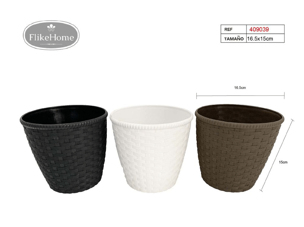 Macetero Decor. PVC (VARIOS TAMAÑOS DISPONIBLES) - Pack 12 Uds. - FlikeHome - Cubo Maceta PVC - 409039X12 - Cubo Maceta PVC - 