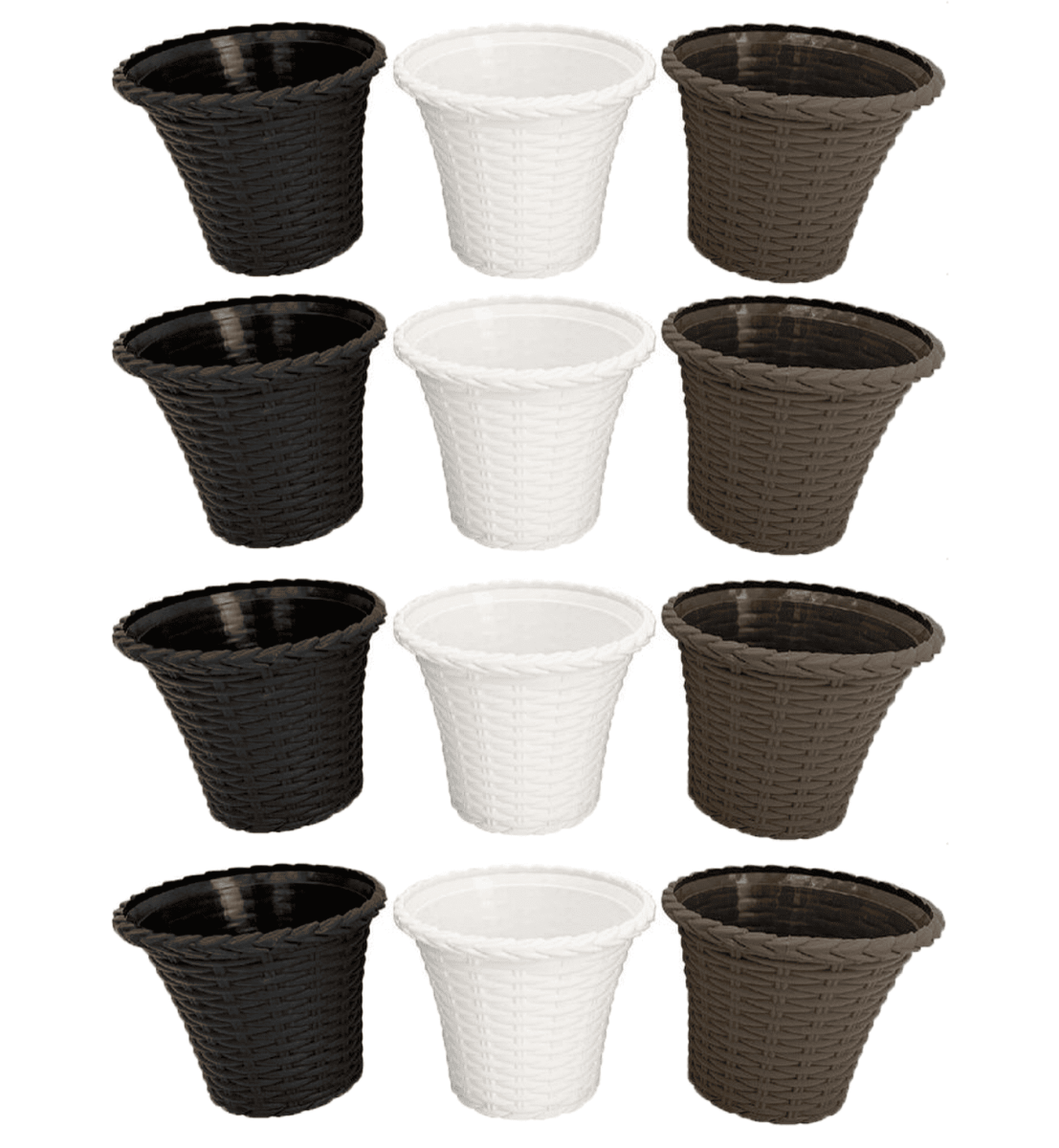 Macetero Decor. PVC (VARIOS TAMAÑOS DISPONIBLES) - Pack 12 Uds. - FlikeHome - Cubo Maceta PVC - 408940X12 - Cubo Maceta PVC - Cubo PVC - Maceta PVC