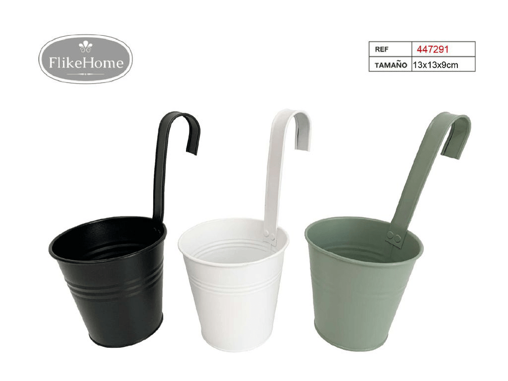 Macetero Metal con Asa (13x13x9 cm) - Pack 12 Uds.