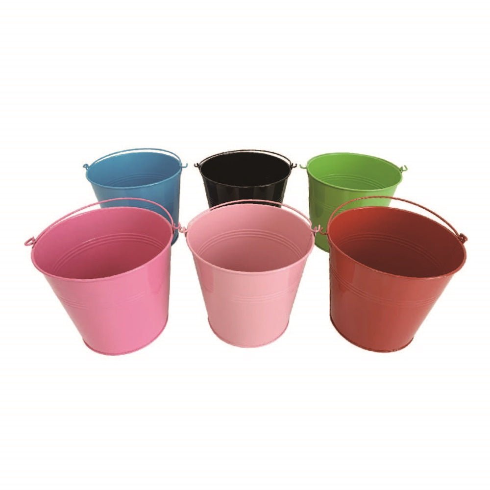 Macetero Metal con Asa (VARIOS TAMAÑOS DISPONIBLES) - Pack 24 Uds. - FlikeHome - Cubo Metal - 447208X24 - Cubo Metal - 