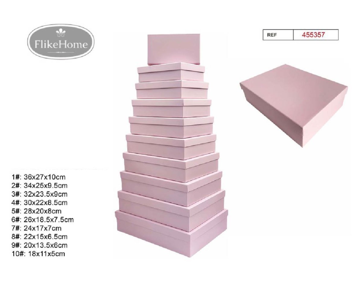 Set 10 Cajas de Cartón Lisas (VARIOS COLORES DISPONIBLES) - FlikeHome - Caja Regalo - 455357X1 - Caja regalo - 