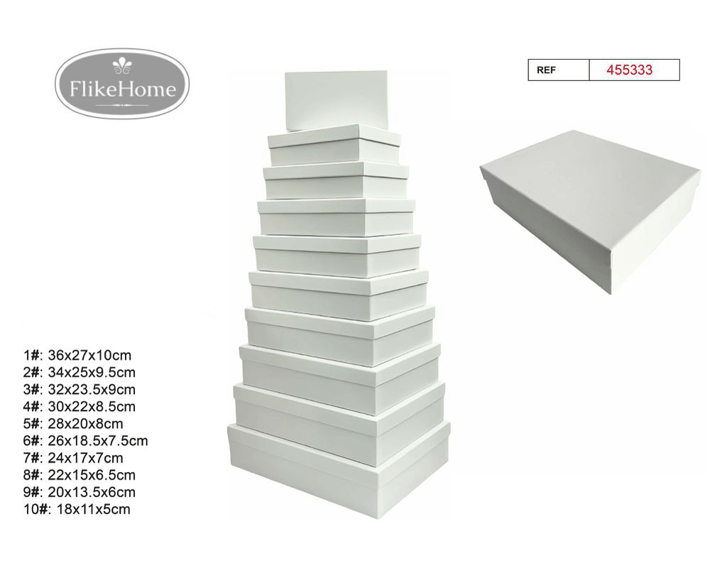 Set 10 Cajas de Cartón Lisas (VARIOS COLORES DISPONIBLES) - FlikeHome - Caja Regalo - 455333X1 - Caja regalo - 